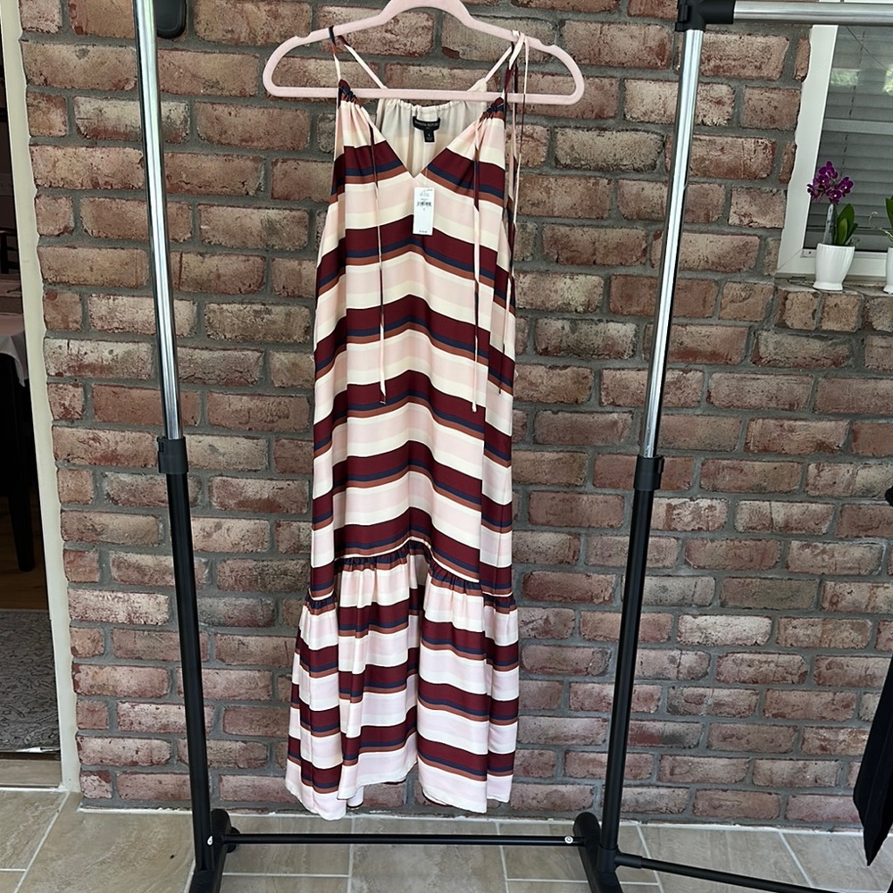 Striped Maxi Dress in Red and White